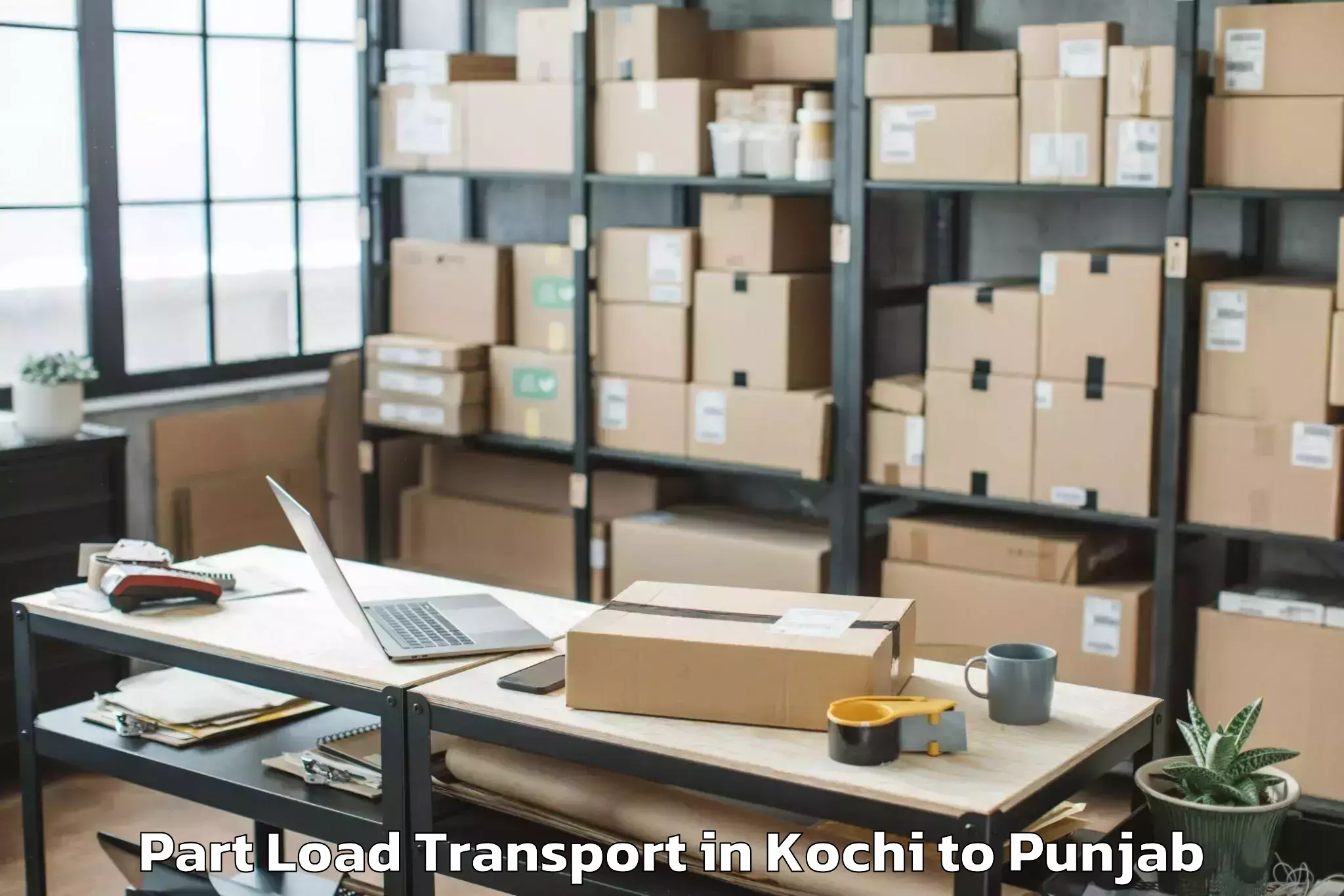 Reliable Kochi to Talwara Part Load Transport